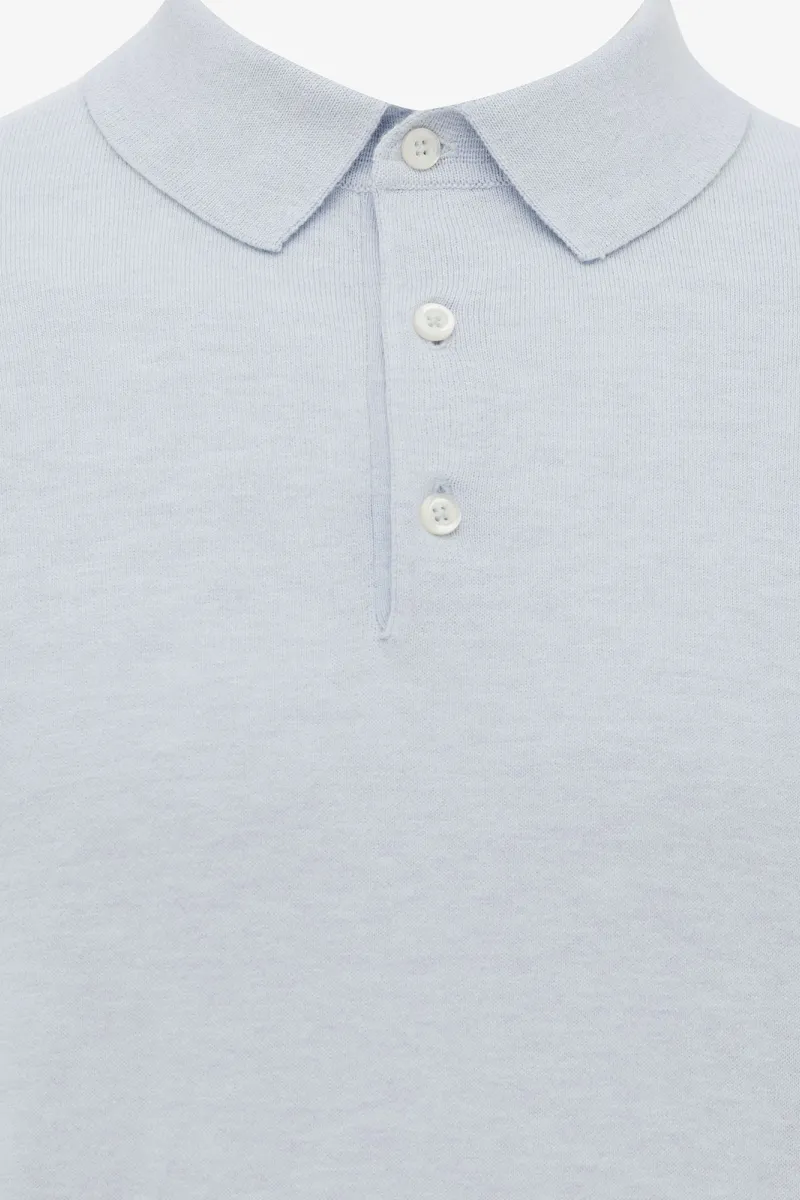 Gebreide Polo | Lichtblauw