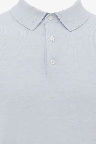 Gebreide Polo | Lichtblauw