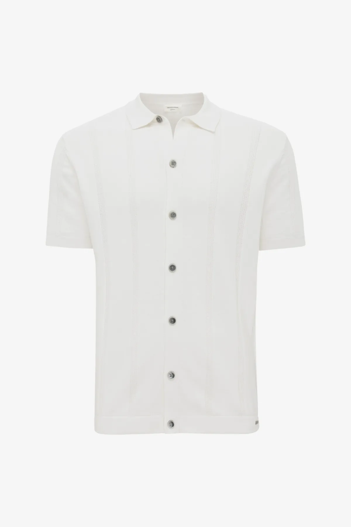 Gebreide Button Polo | Off-white