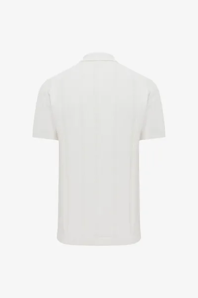Gebreide Button Polo | Off-white