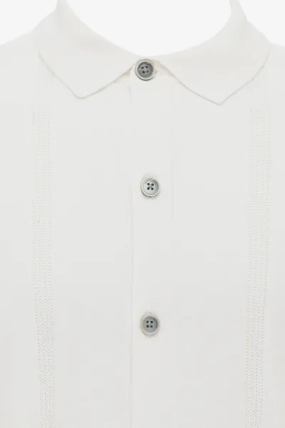 Gebreide Button Polo | Off-white
