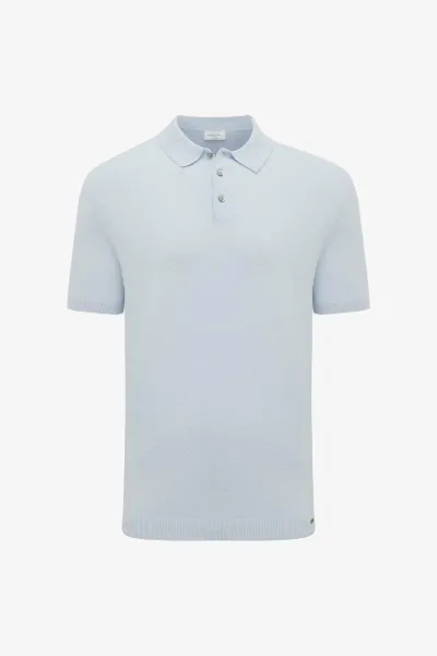 Gebreide Polo | Lichtblauw