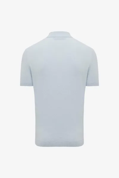Gebreide Polo | Lichtblauw