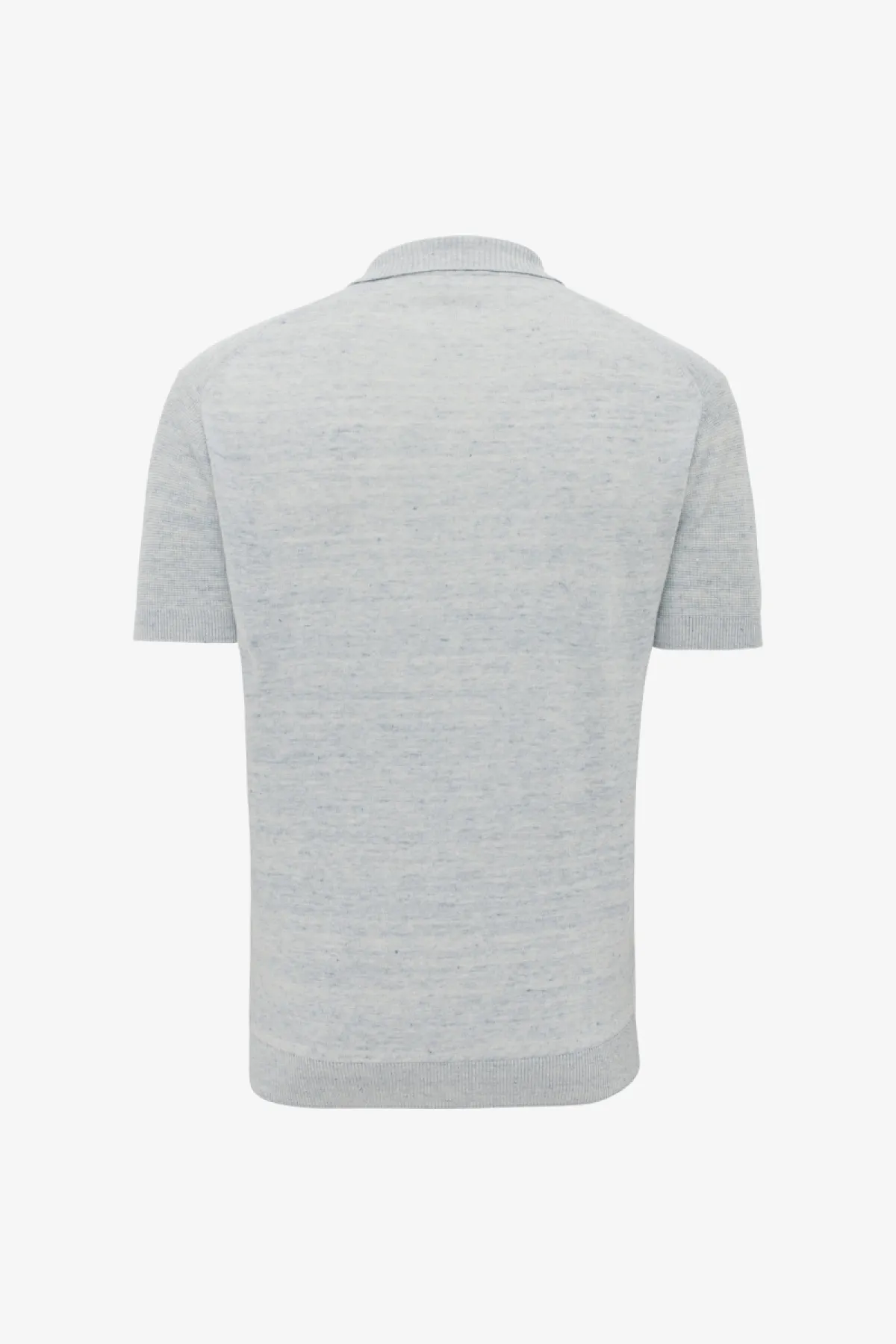 Gebreide Linnen Polo | Lichtblauw