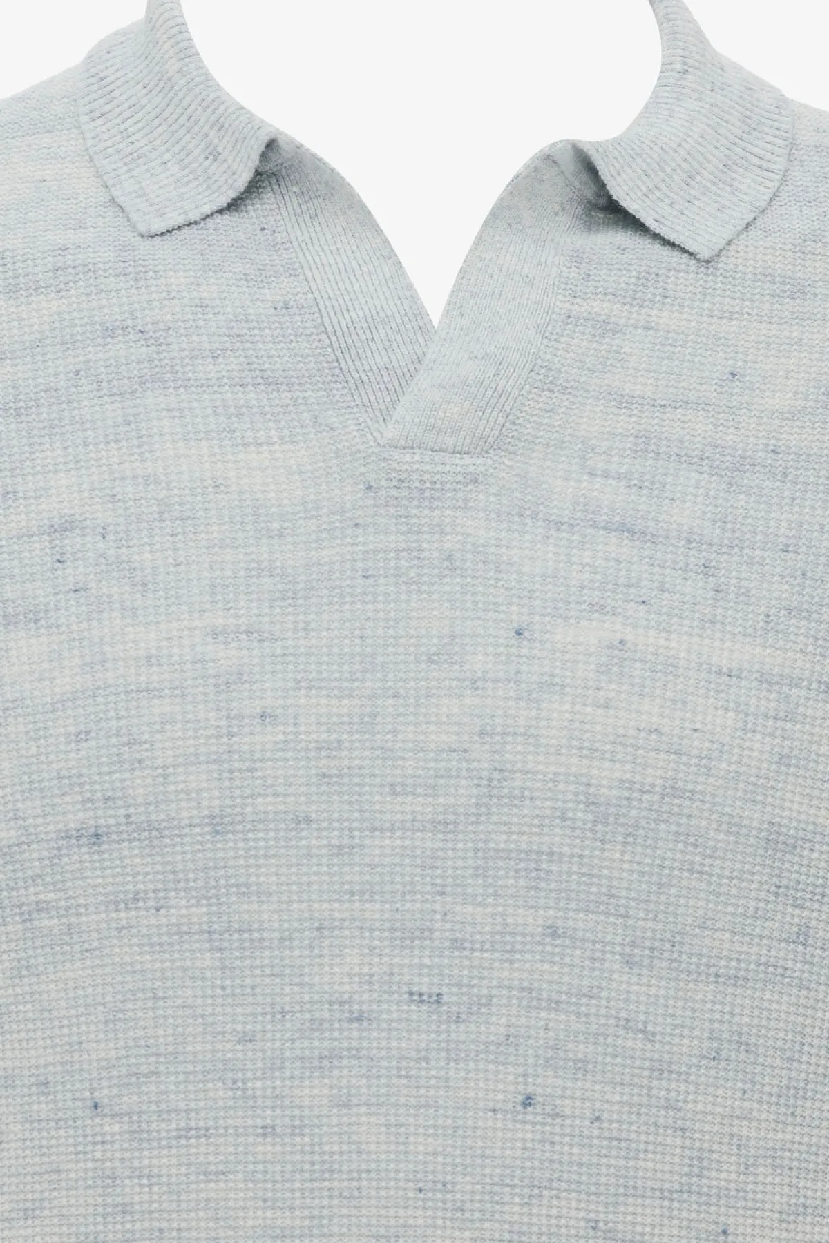 Gebreide Linnen Polo | Lichtblauw