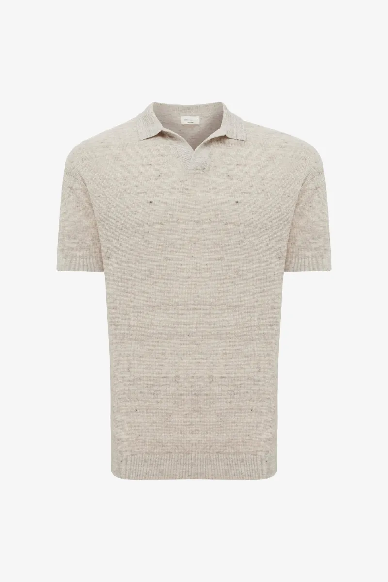 Gebreide Linnen Polo | Beige