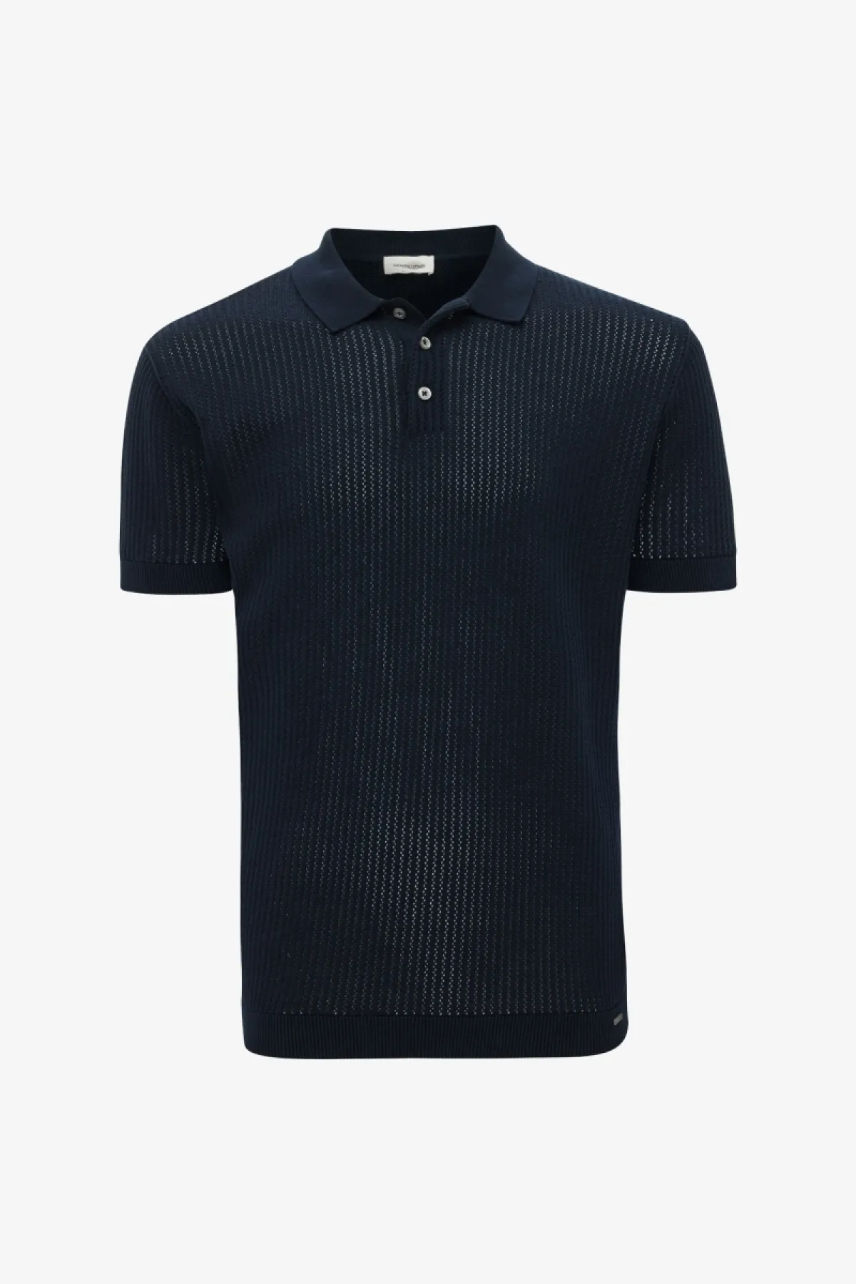 Gebreide Stuctuur Polo | Donkerblauw