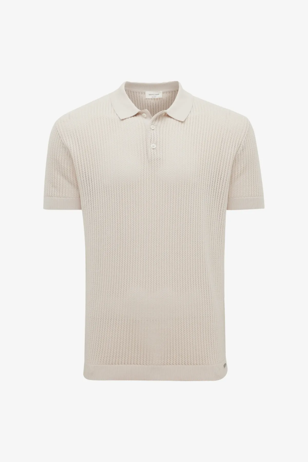 Gebreide Structuur Polo | Beige