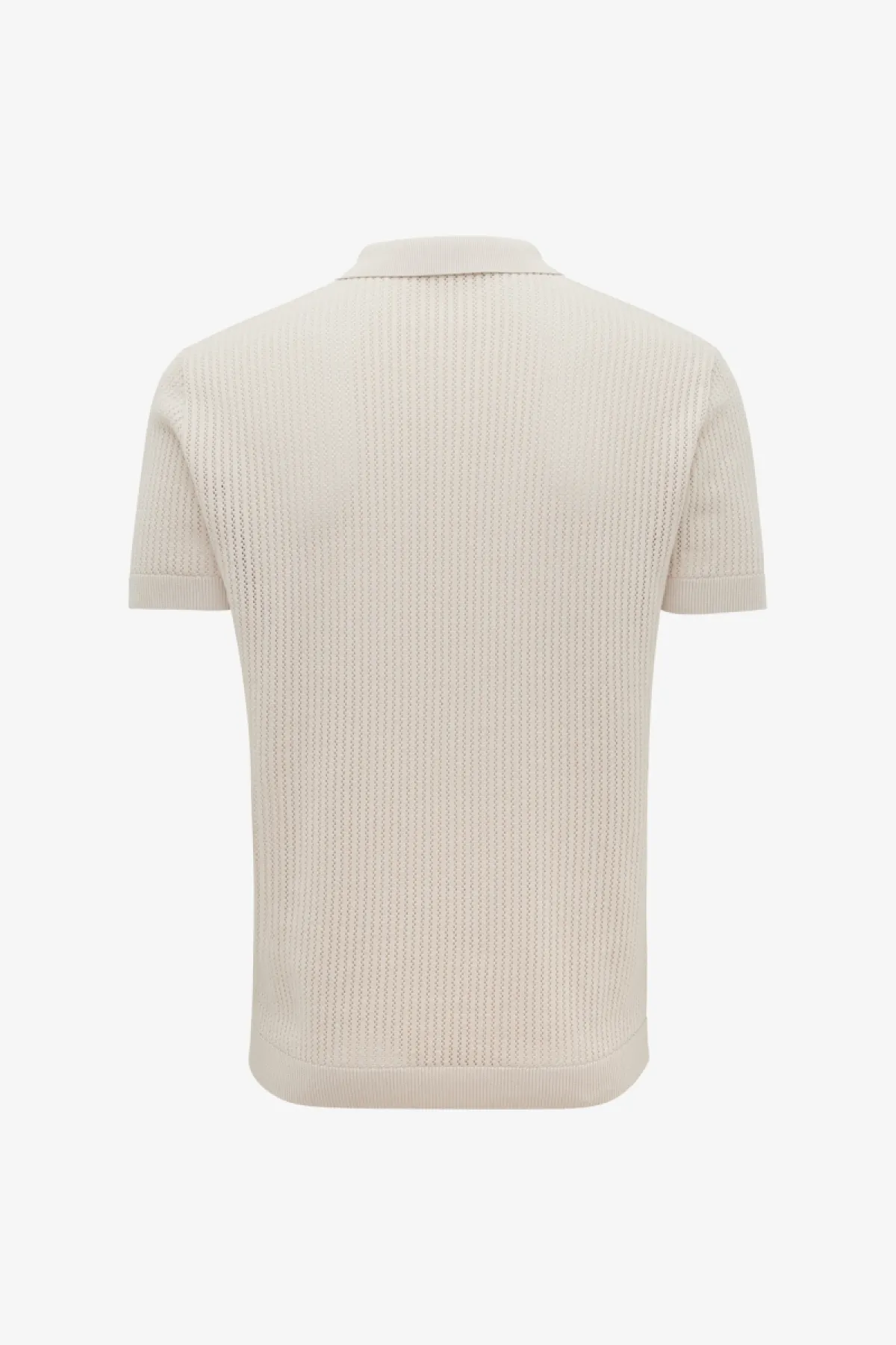 Gebreide Structuur Polo | Beige
