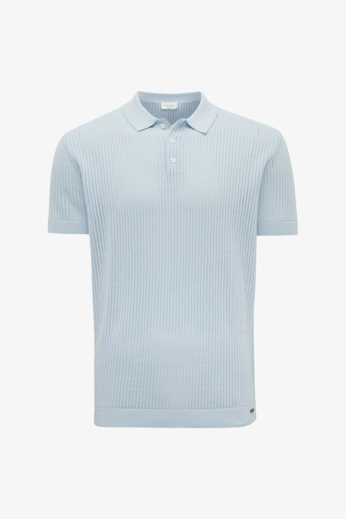 Gebreide Structuur Polo | Lichtblauw