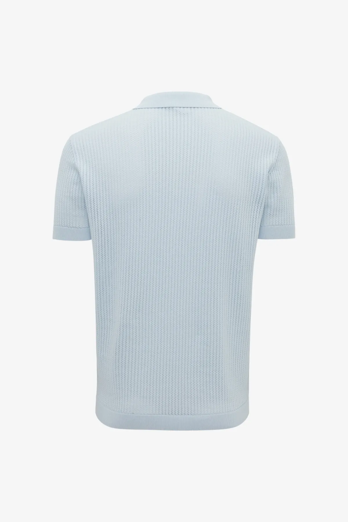 Gebreide Structuur Polo | Lichtblauw