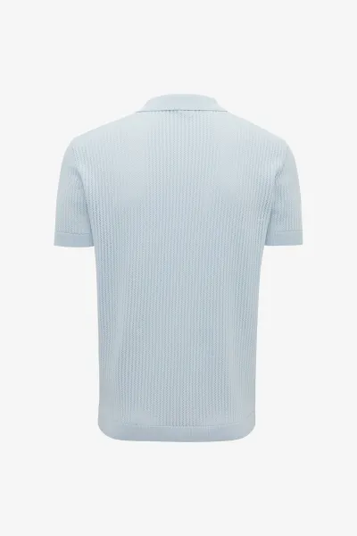 Gebreide Structuur Polo | Lichtblauw