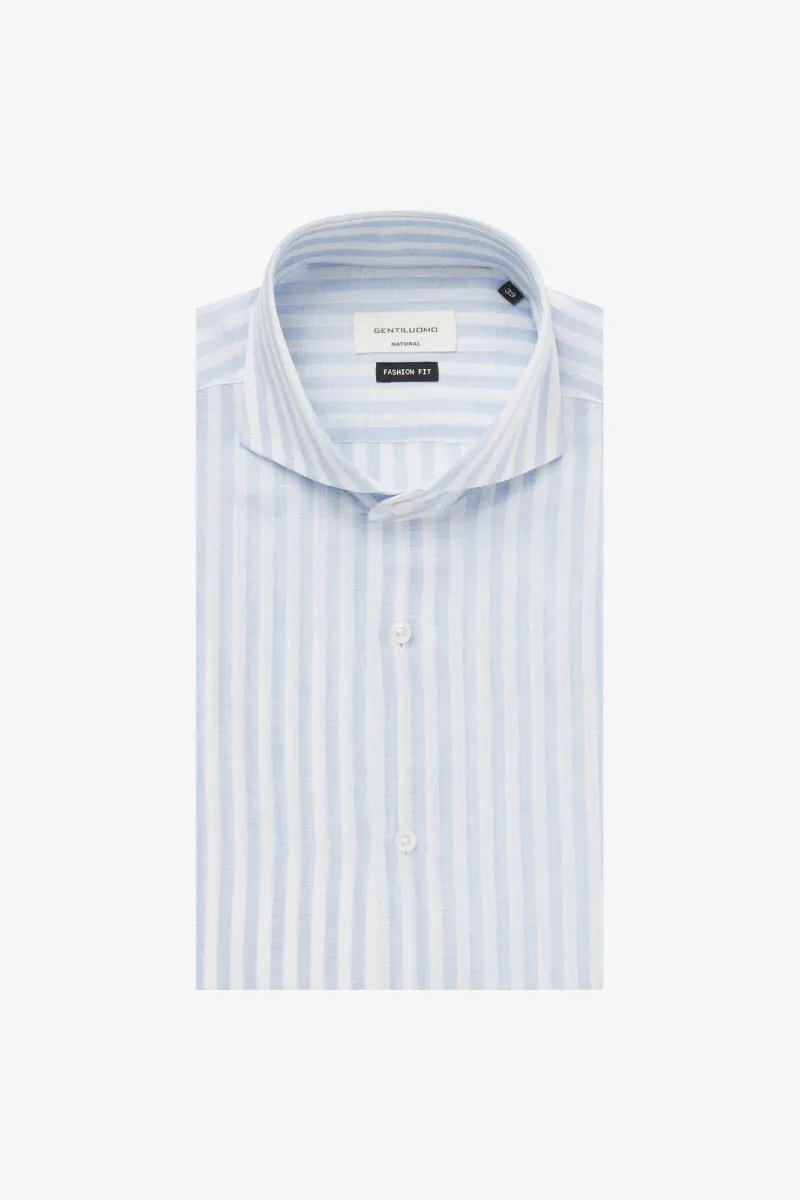 Linnen Overhemd | Lichtblauw Gestreept