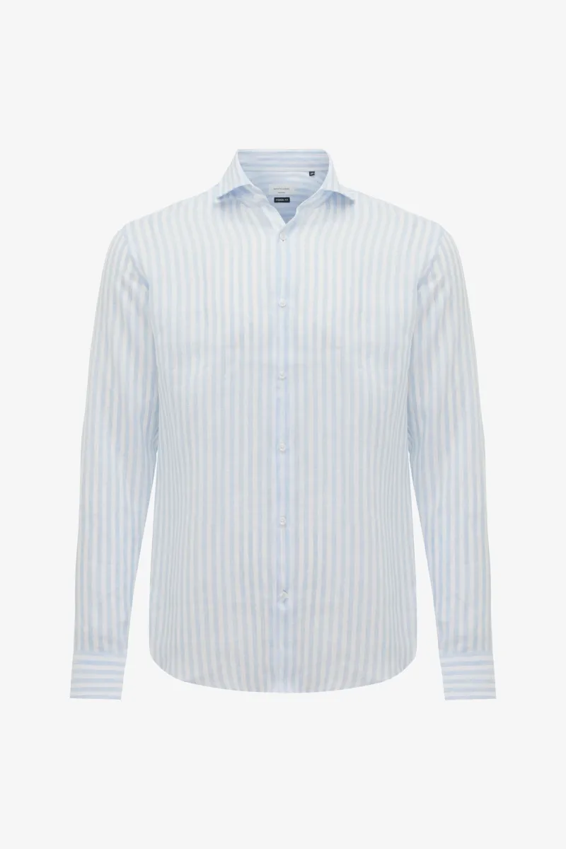 Linnen Overhemd | Lichtblauw Gestreept