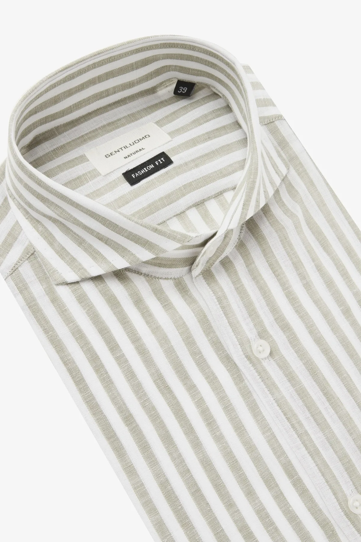 Linnen Overhemd | Groen Gestreept