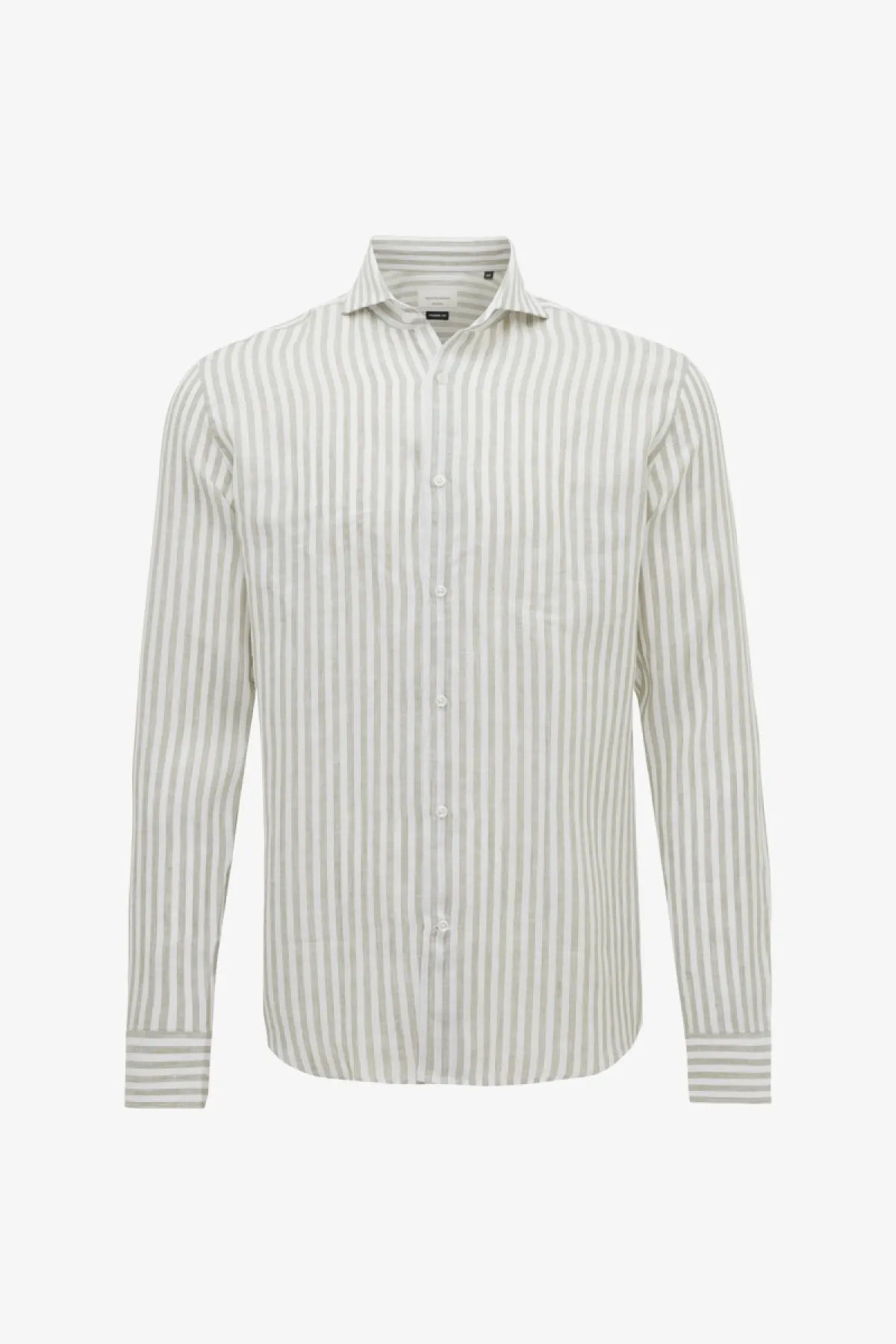 Linnen Overhemd | Groen Gestreept