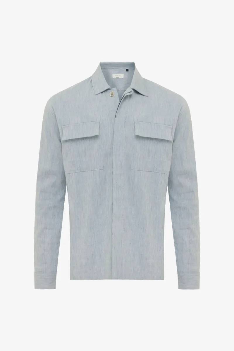 Linnen Overshirt | Lichtblauw