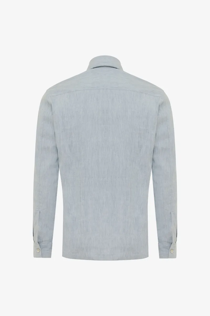 Linnen Overshirt | Lichtblauw