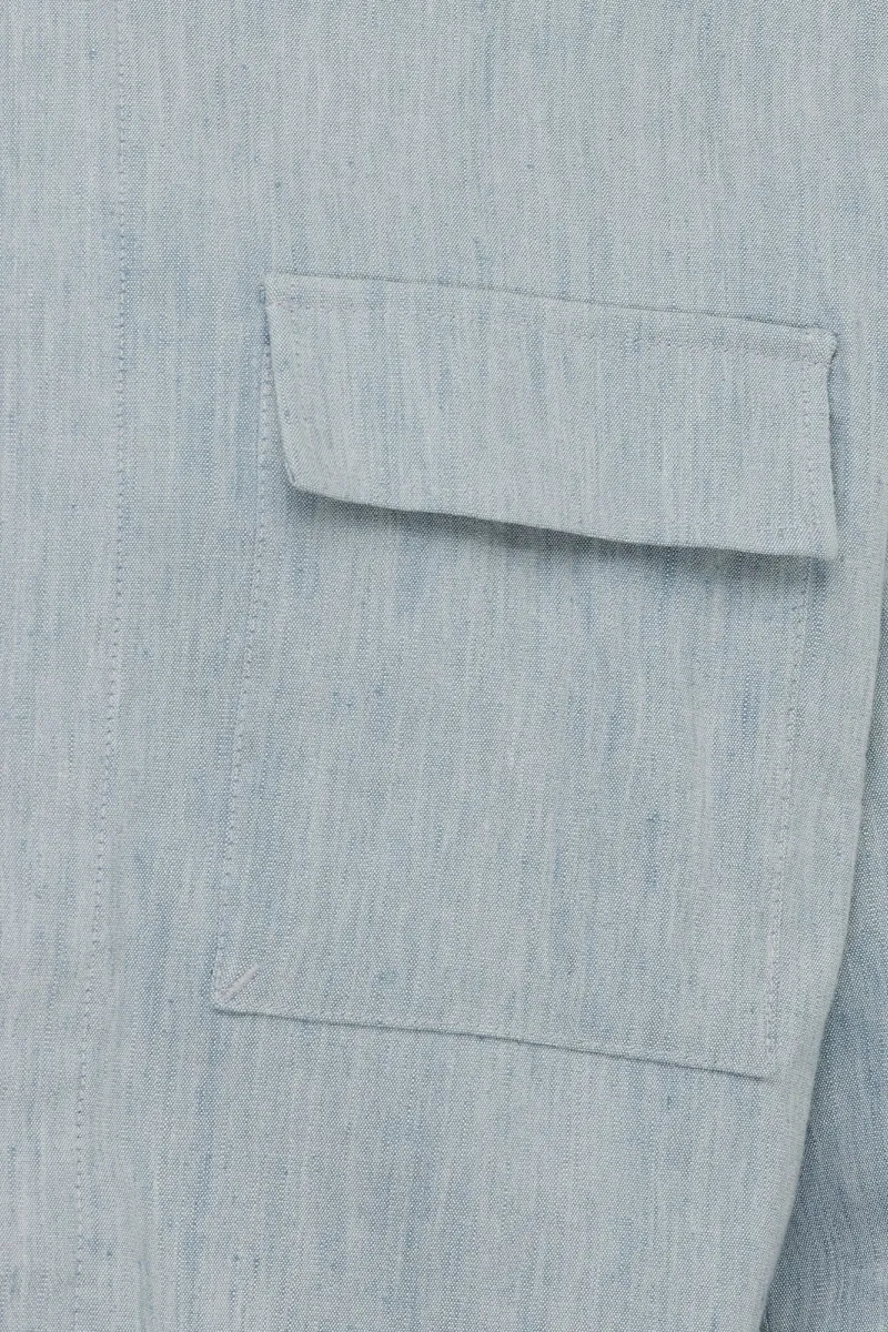 Linnen Overshirt | Lichtblauw