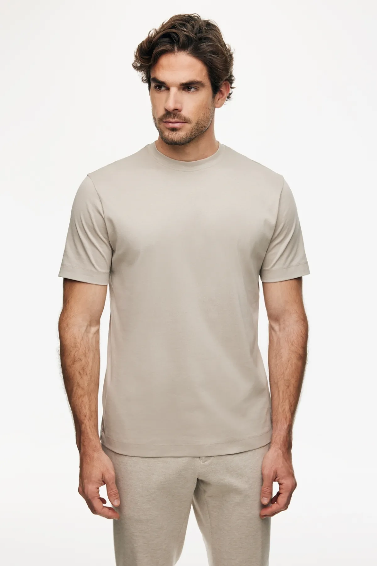 Mercerised T-shirt | Beige