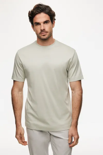 Mercerised T-shirt | Lichtgroen