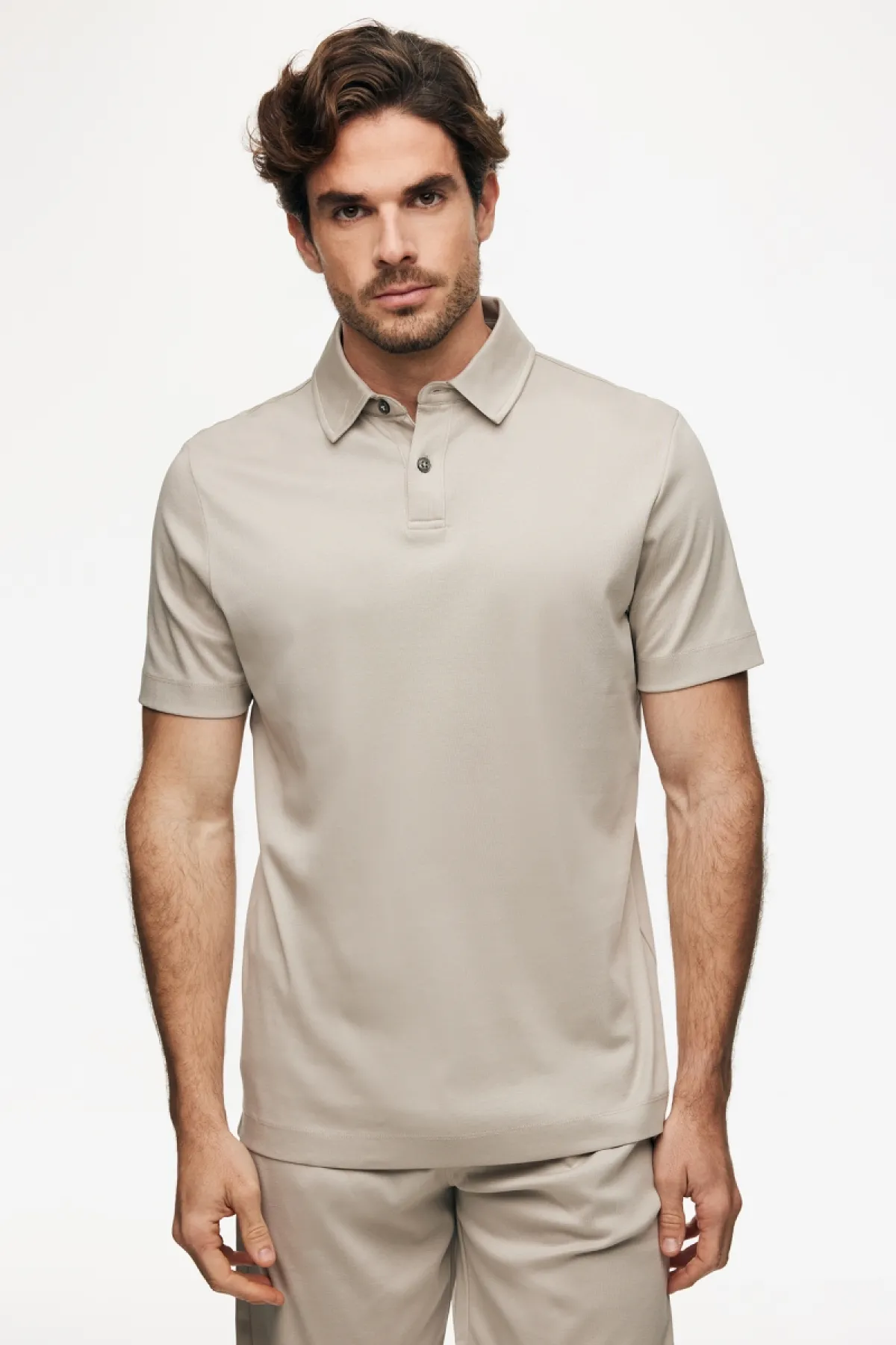 2-Button Polo | Beige
