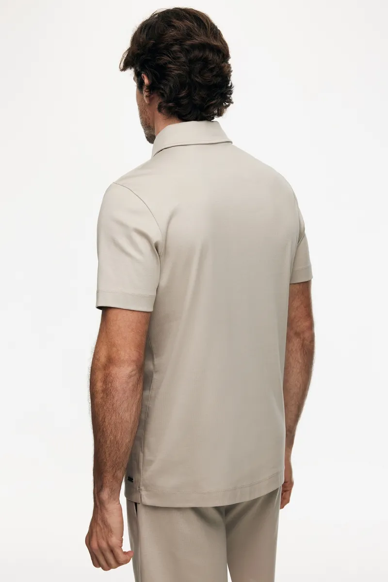 2-Button Polo | Beige