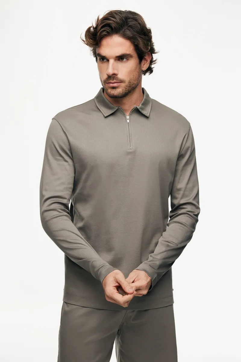 Half Zip Longsleeve Polo | Bruin