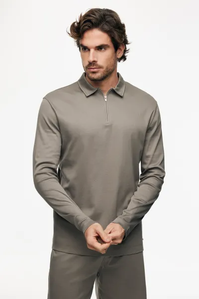 Half Zip Longsleeve Polo | Bruin