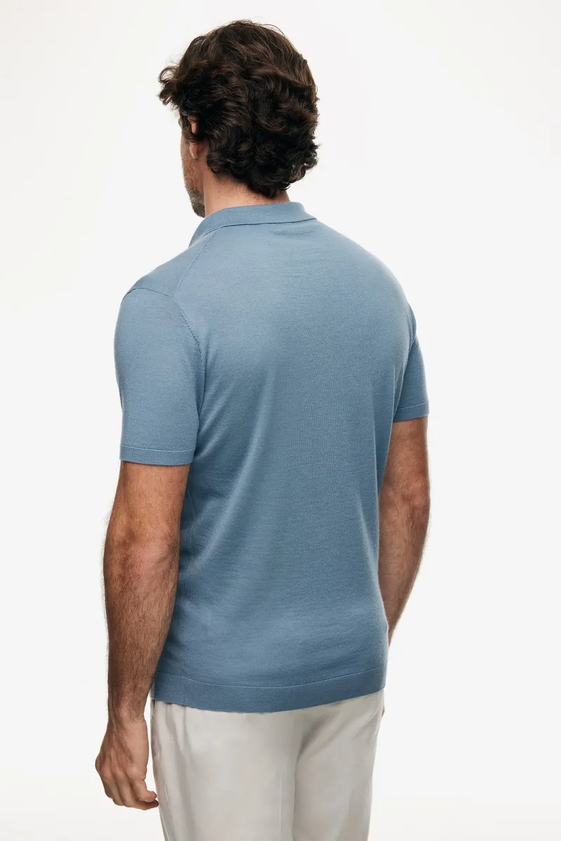 Button Polo | Blauw