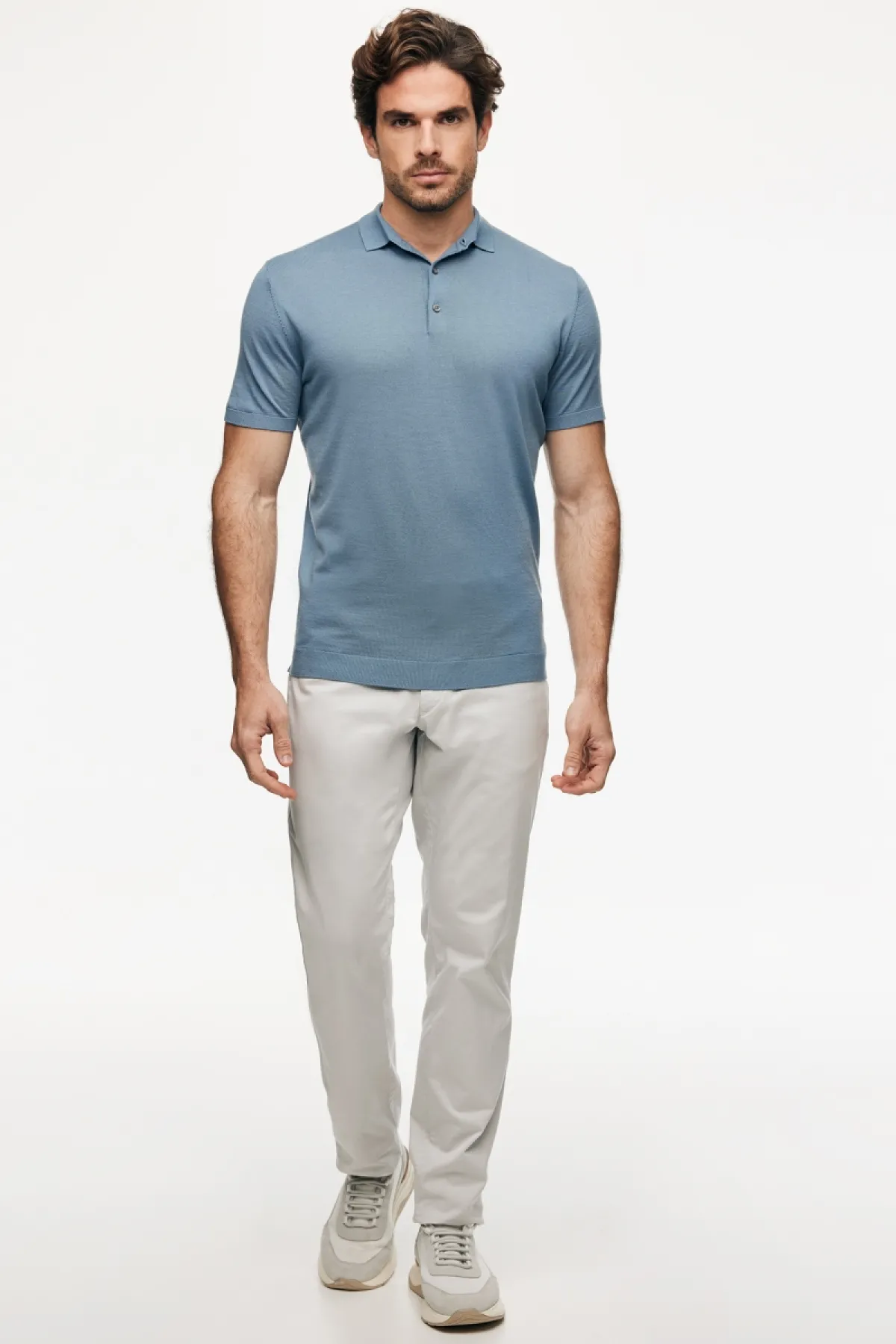 Button Polo | Blauw