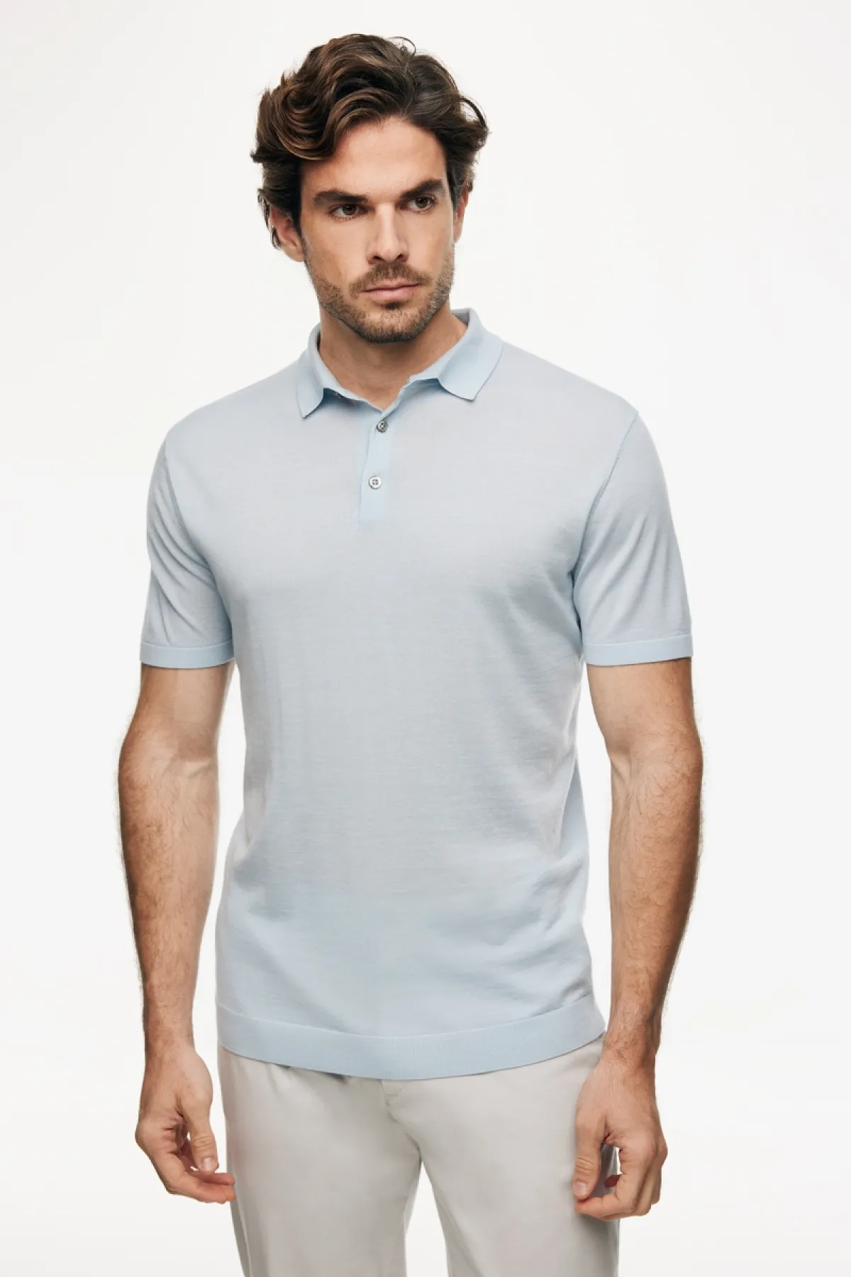 Button Polo | Lichtblauw