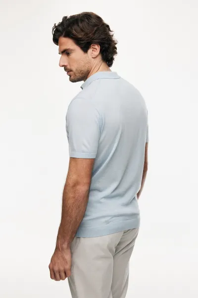 Button Polo | Lichtblauw
