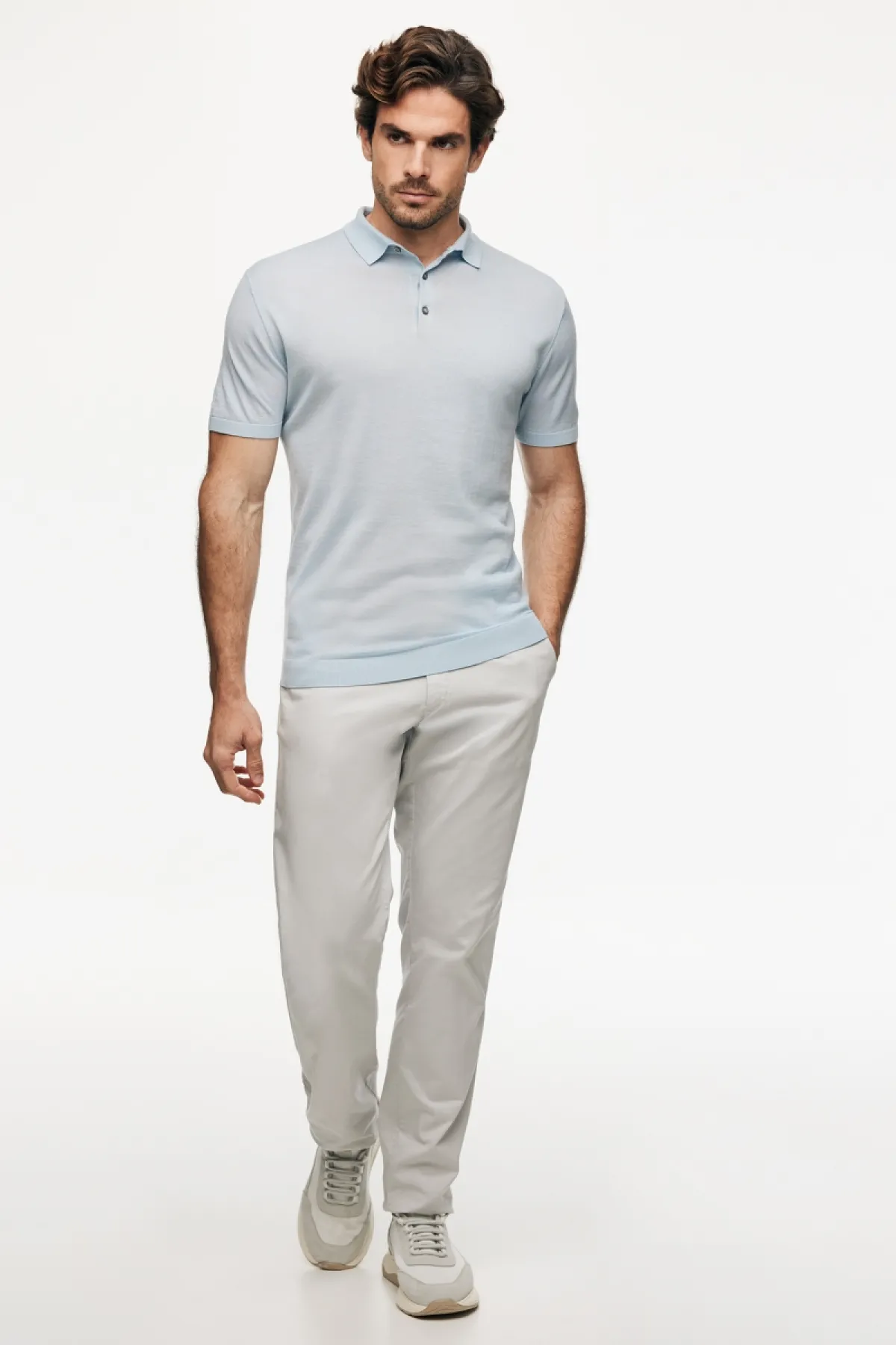 Button Polo | Lichtblauw