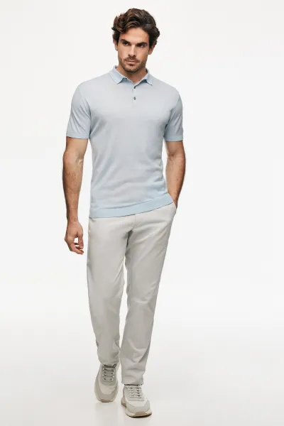 Button Polo | Lichtblauw