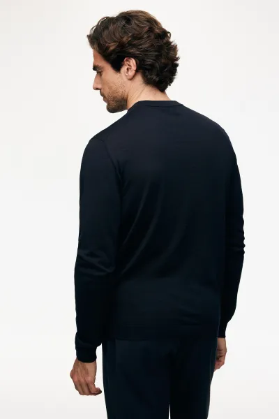 Roundneck Trui | Donkerblauw