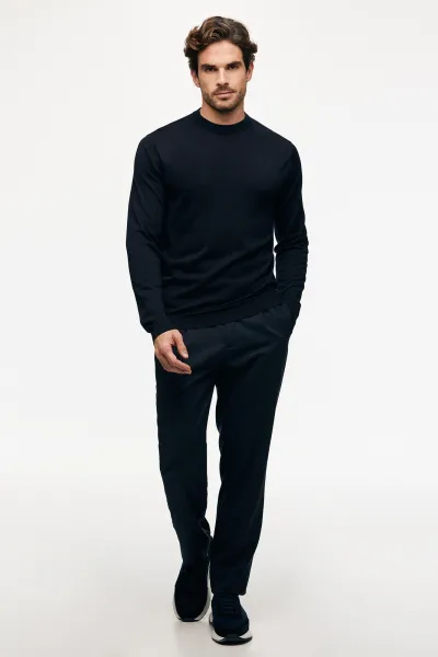 Roundneck Trui | Donkerblauw