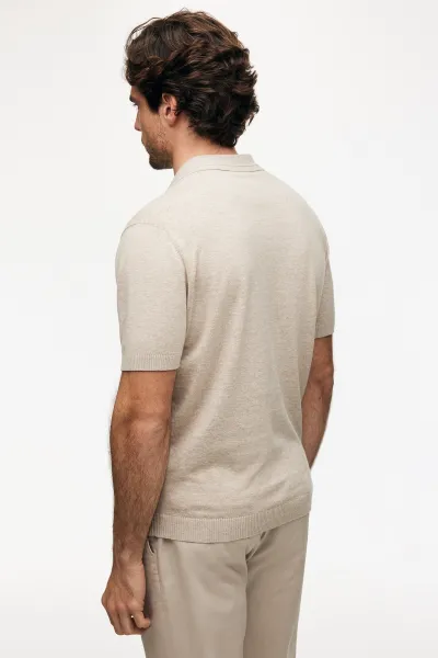 No Button Polo | Beige