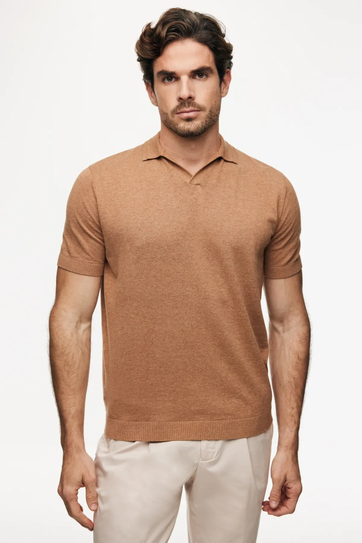 No Button Polo | Oranje