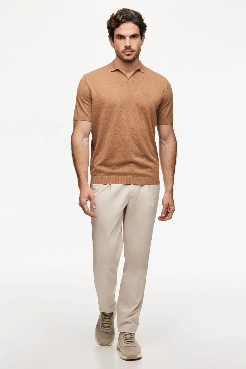 No Button Polo | Oranje