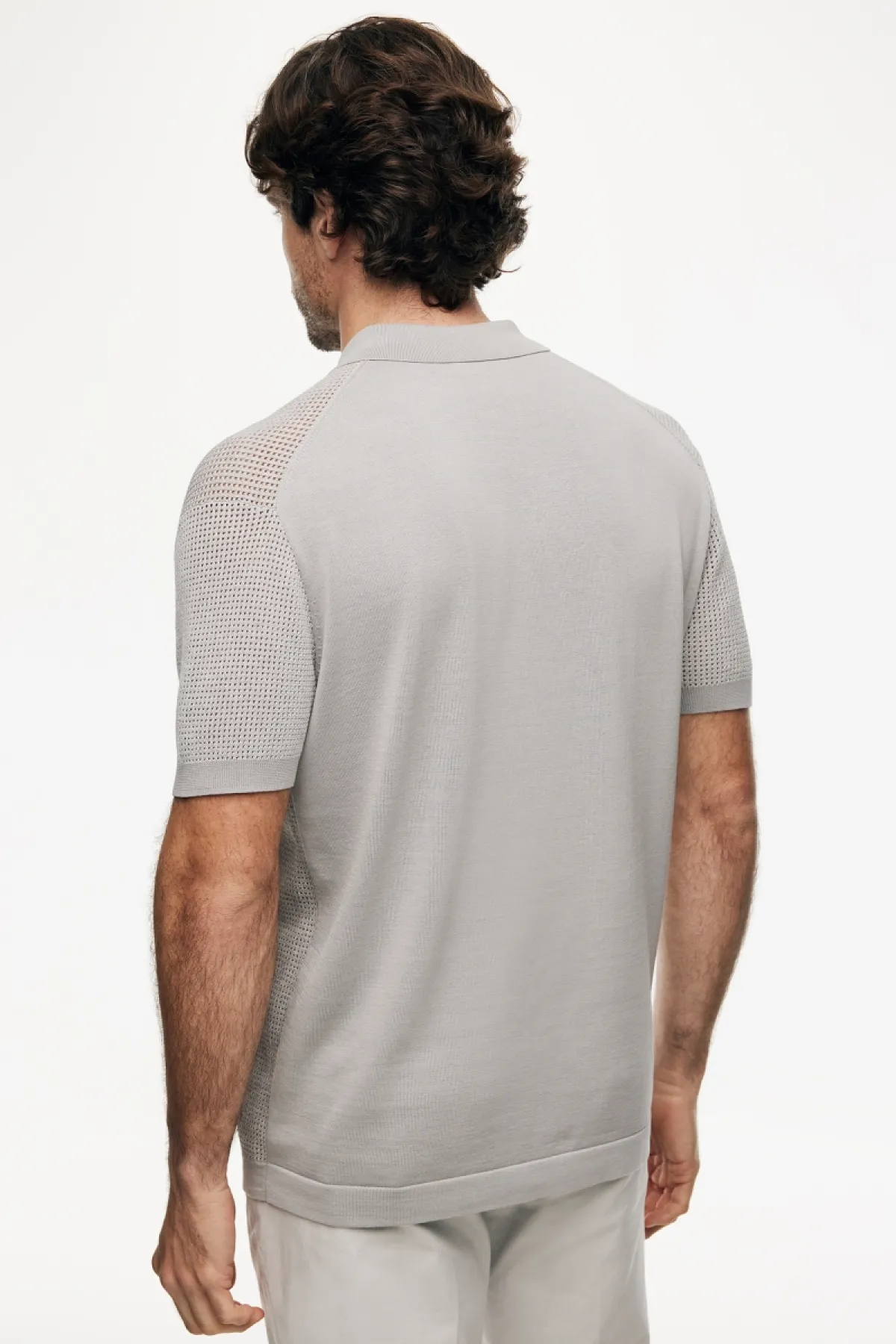 Crochet Polo | Lichtgrijs