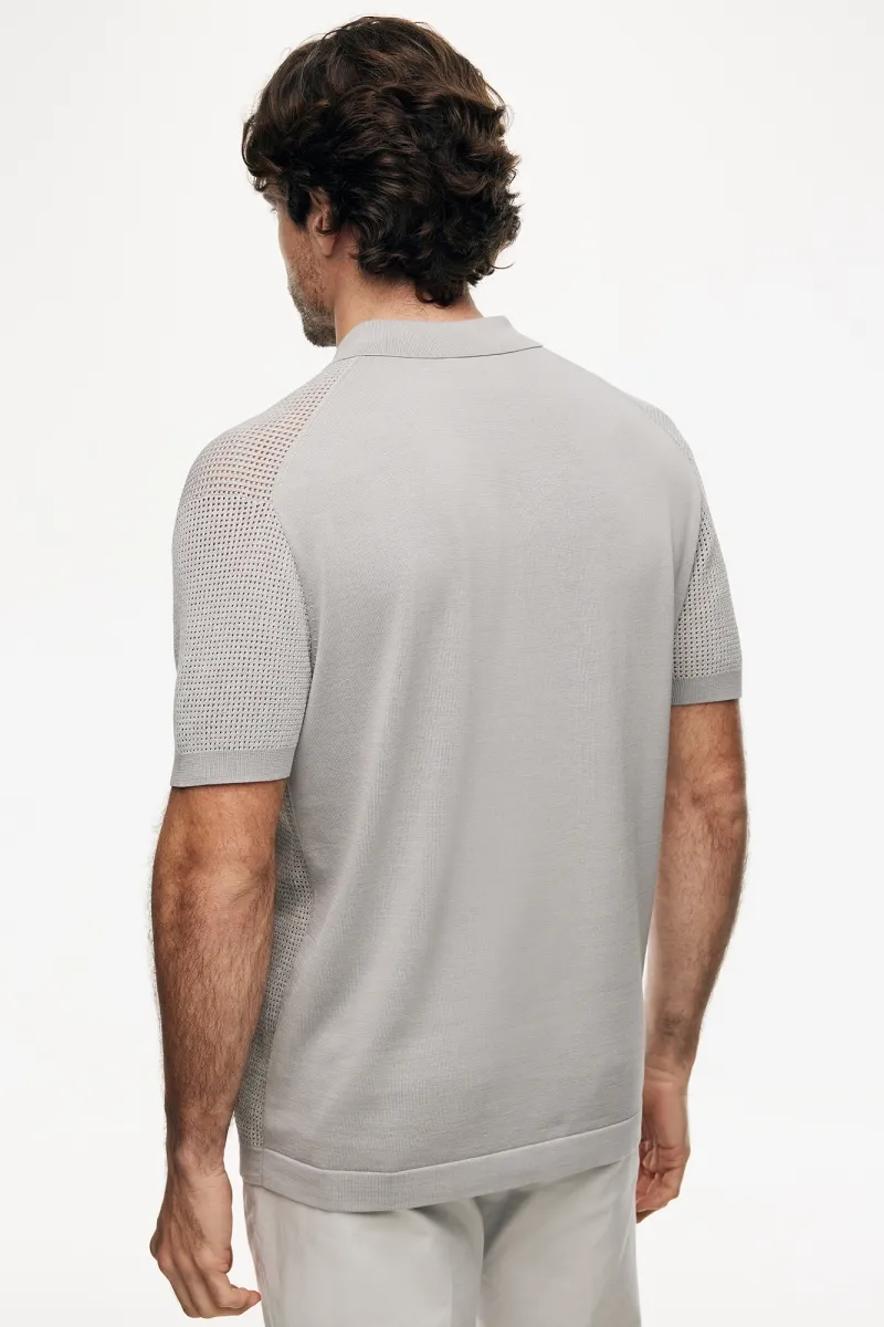 Crochet Polo | Lichtgrijs