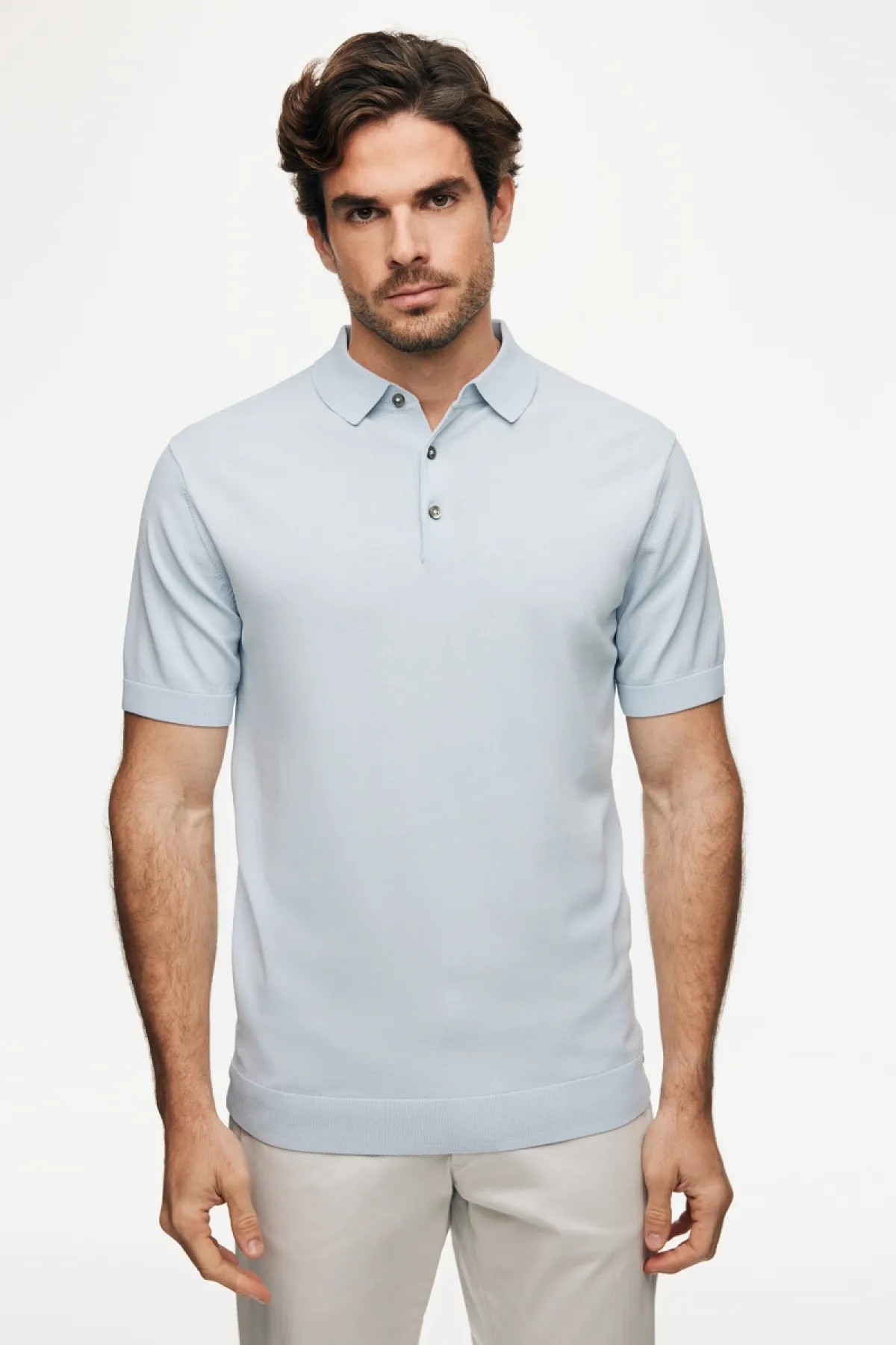 Button Polo | Lichtblauw