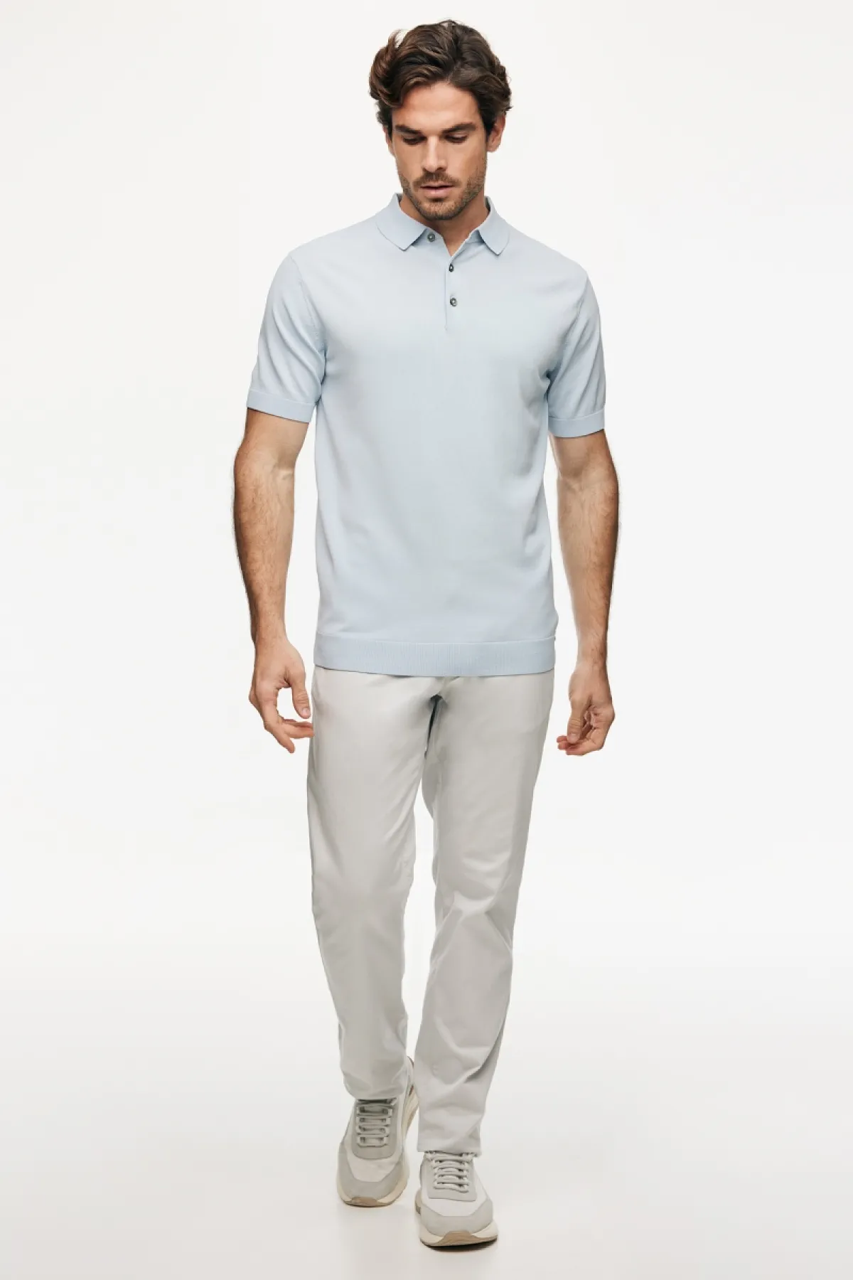 Button Polo | Lichtblauw