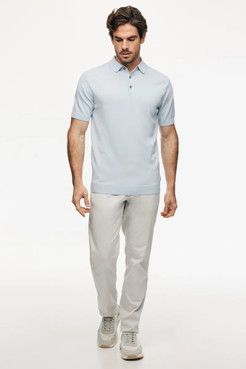 Button Polo | Lichtblauw