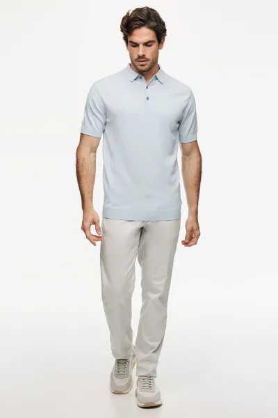 Button Polo | Lichtblauw