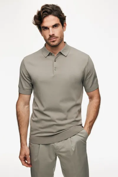 Button Polo | Taupe
