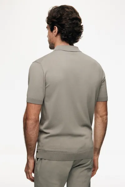 Button Polo | Taupe