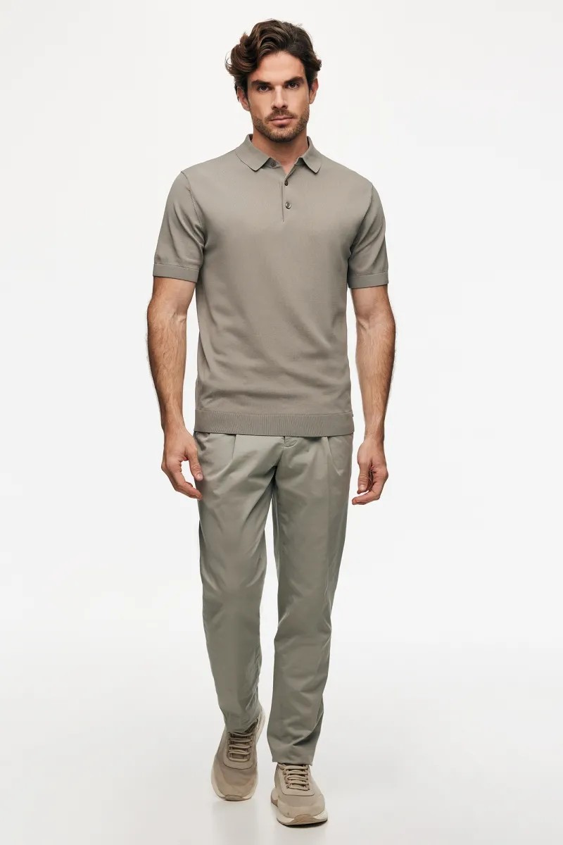Button Polo | Taupe