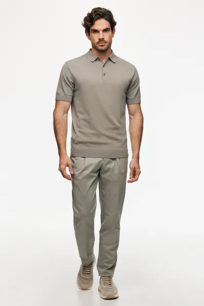 Button Polo | Taupe